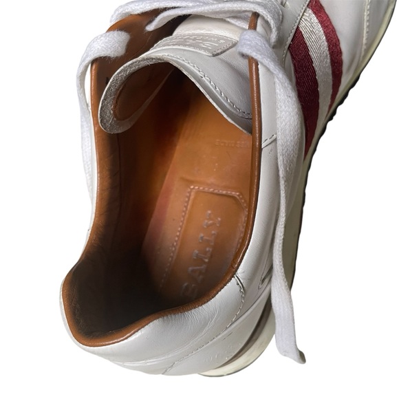 BALLY Men’s Ascar Classic White Leather Low Top Sneakers Size 11US - Picture 6 of 9